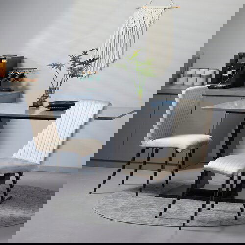 HOMCOM komplet dveh oblazinjenih kuhinjskih stolov iz žameta z jeklenimi nogami in prostorsko varčno zasnovo, 43x58x90cm, rjava in črna, (20745226) Slike