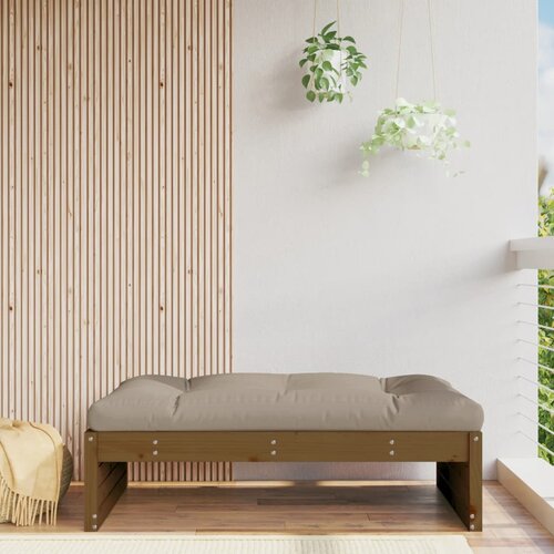 VidaXL Vrtni stolček za noge medeno rjav 120x80 cm trdna borovina Slike