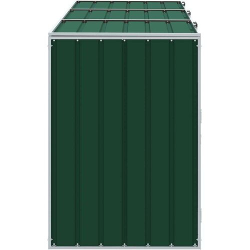 VidaXL spremi&amp;scaron;te za 2 kanta za otpad zelena 216x81x115 cm čelično Slike