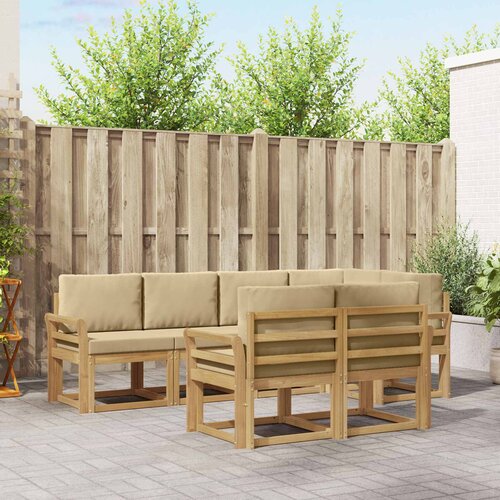  Set vanjskih sofa 7 kom. Bijela i bež Poliester Smeđa 249 x 130,5 x 73 cm Cijene