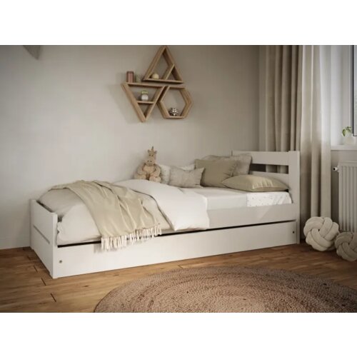  Drveni dečiji krevet emil sa fiokom - beli - 180X80 cm Cene