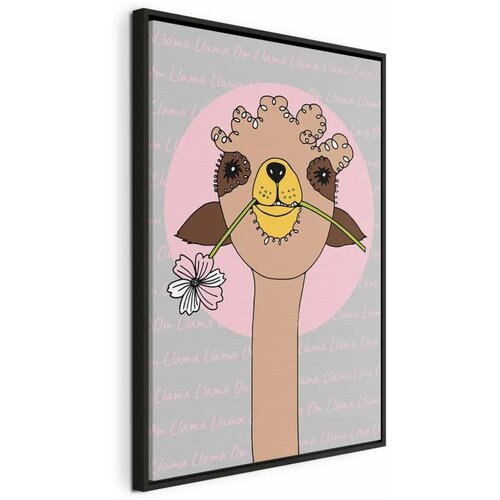  Slika - Happy Llama (1 Part) Vertical 40x60 U crnom drvenom okviru Cene