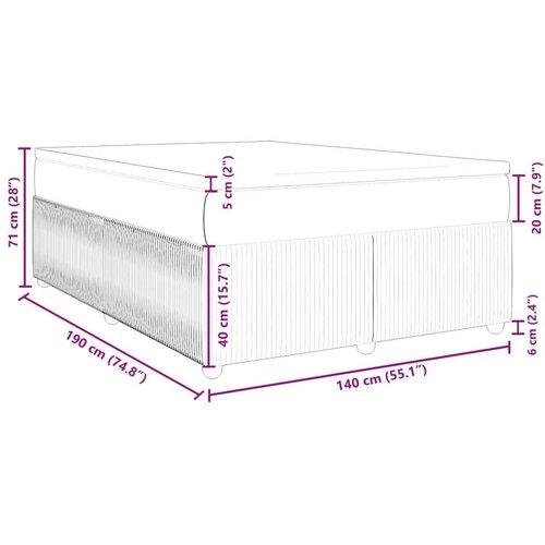 VidaXL Krevet s oprugama i madracem tamnosmeđi 140 x 190 cm od tkanine Slike