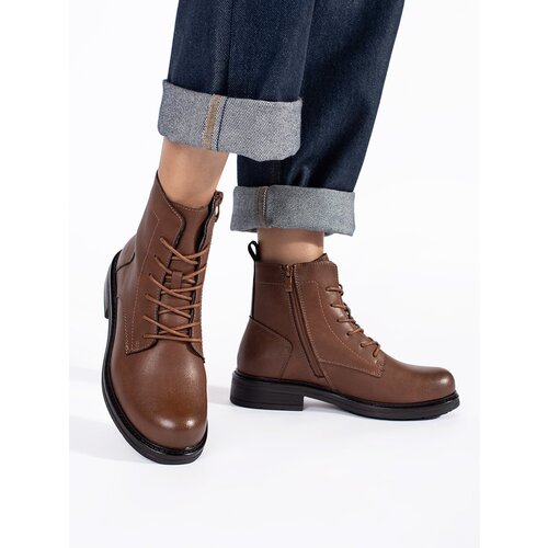 Shelvt Brown lace-up women&amp;#039;s leather ankle boots Sergio Leone Slike