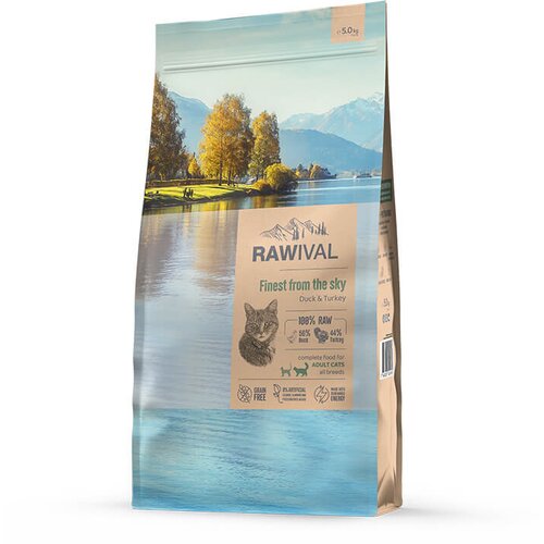Craftia RAWIVAL Finest From the Sky Adult Cat - pačetina i ćuretina za odrasle mačke (400g, 1,7kg, 5kg) 5kg Cene