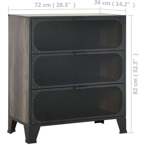 vidaXL Omara siva 72x36x82 cm kovina in MDF Cene