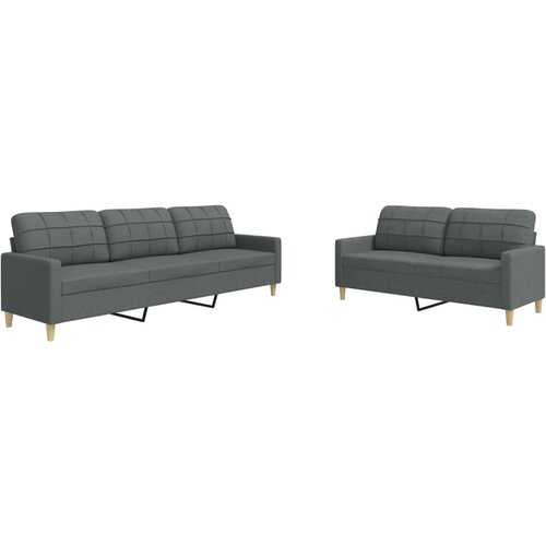 Maison Chic Sedežna garnitura - kavč 2-delna temno sivo blago, (21728611) Cene