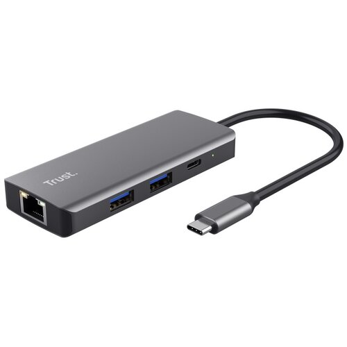 Trust Dalyx - 6-in-1 USB-C Multi-Port Adapter, 1000 Mbit /s (silver) Cene