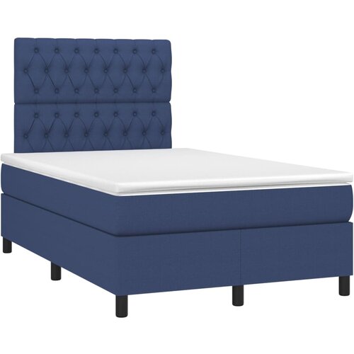 VidaXL Box spring postelja z vzmetnico modra 120x190 cm blago, (21128703) Slike