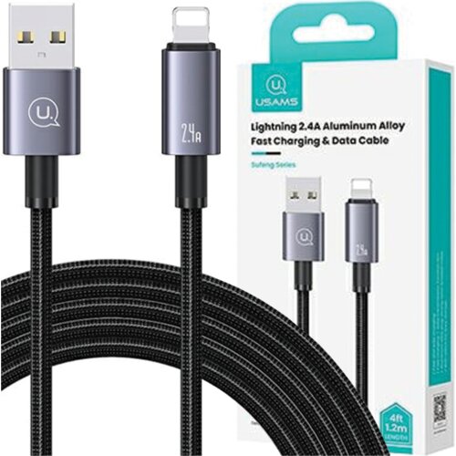 Usams USB TO LIGHTNING KABEL 2.4A 2M HITRO POLNILO STEEL ZA IPHONE, (21980456) Cene