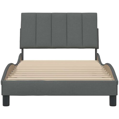 VidaXL Okvir kreveta bez madraca tamnosivi 100x200 cm od tkanine Slike