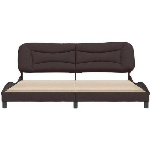 VidaXL okvir za krevet s uzglavljem tamnosmeđi 200x200 cm od tkanine Slike
