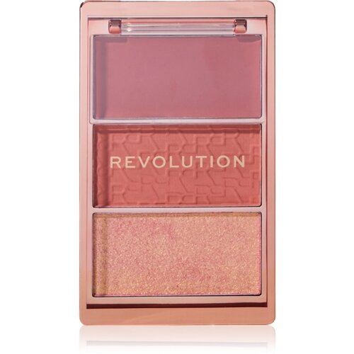 Makeup Revolution Blush Icon Palette paleta rumenila nijansa Aura Points Rose 9.8 g Slike