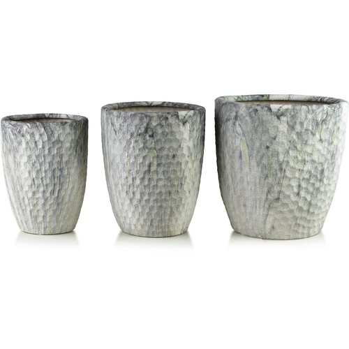 Mondex okrasni lonci keramika Neva Komplet 39x39x42cm 32x32x38.5cm 26x26x35cm siva 3kos, (5000305442) Cene