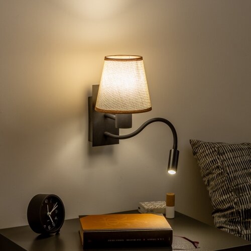  Brilagi - LED zidna lampa NUBILA 1xE27/25W/230V + LED/3W crna/smeđa Slike