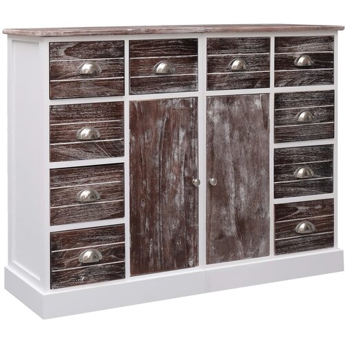  Komoda s 10 ladica smeđa 113 x 30 x 79 cm drvena Cijene