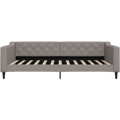  Dnevni krevet na razvlačenje smeđesivi 100 x 200 cm od tkanine Slike