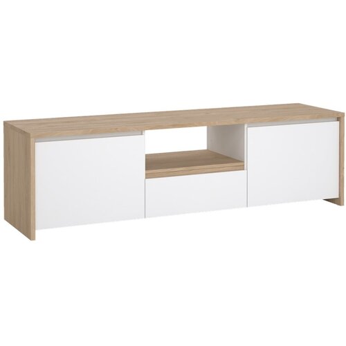 Tvilum Bela/v naravni barvi TV omarica v hrastovem dekorju 179x52x48 cm Next &amp;ndash; Slike