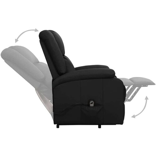 VidaXL naslonjač na podizanje od umjetne kože crni Slike