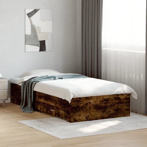 Furnova Posteljni okvir s predali dimljen hrast 75x190 cm inž. les, (21934093) Slike