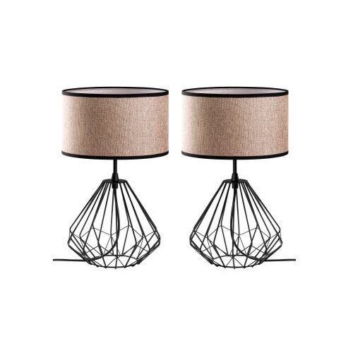 Opviq Set stolnih lampi Diamond-S-707, 25x25x43 cm, IP20, 2 komada, Smeđe-crna Cene