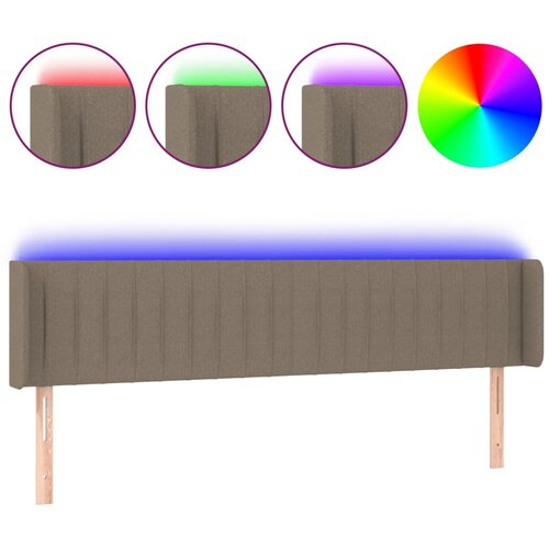 Maison Chic led posteljno vzglavje - vzglavna omarica - nočna omarica taupe 183x16x78/88 cm blago, (21706373) Slike