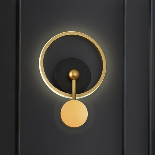 Vesta 468 zidna lampa 15W 3000K crna/bruseno zlato Slike