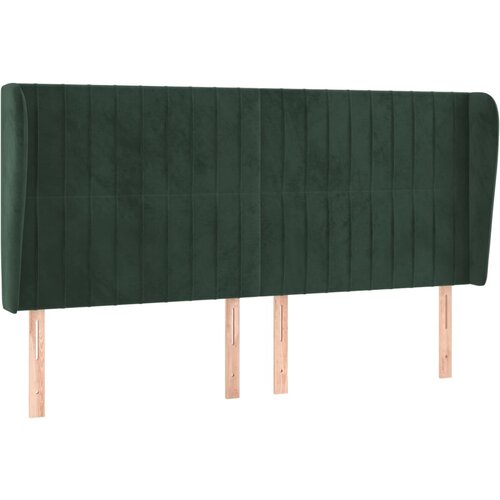 Maison Chic posteljno vzglavje - vzglavna omarica - nočna omarica z u&scaron;esi temno zeleno 183x23x118/128 cm žamet, (21711064) Cene