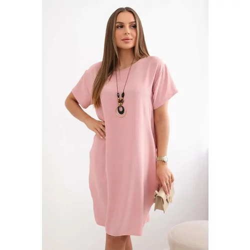 Kesi Dress with pockets and pendant dark powder pink
