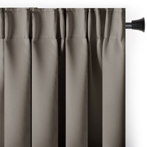 Restilo blackout curtain, beige, smooth finish, classic design, with tieback, multifunctional tape, substantial blackout fabric, 140 x 280 cm Slike