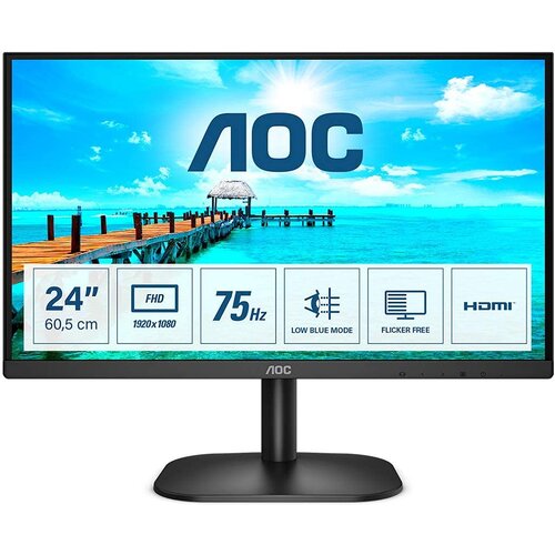 AOC monitor 60,5 cm (23,8&amp;quot;) 24B2XDM 1920x1080 75Hz va 4ms vga dvi 3H NTSC72% adaptivesysnc Slike