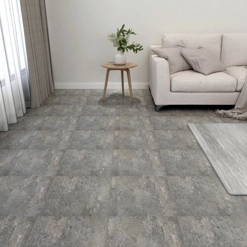 VidaXL Samoljepljive podne obloge 55 kom PVC 5,11 m&amp;sup2; sive Slike