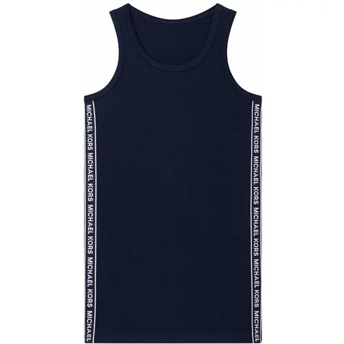 Michael Kors Dječja pamučna haljina boja: tamno plava, mini, ravna