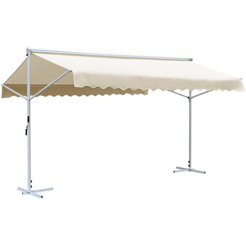 VidaXL Prostostoječa tenda 500x300 cm krem Slike