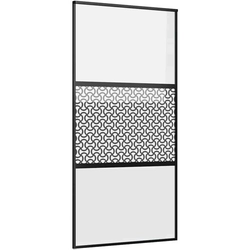 VidaXL Klizna vrata Crna 102.5 x 205 cm Kaljeno staklo, aluminij Slike