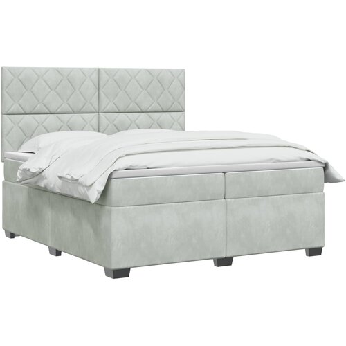  Boxspring krevet s madracem Svjetlosiva 200 x 200 cm Bar&amp;scaron;un Slike