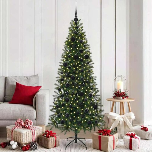 vidaXL Umestno božično drevo med 300 LED Zelena 180 cm PE in PVC Cene