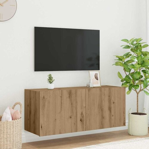vidaXL TV stenska omara Umetni hrast 100 x 35 x 41 cm Konstruiran les Cene