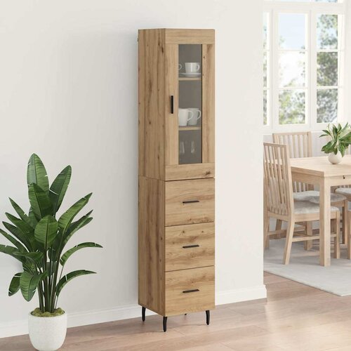  Highboard Umjetnički hrast 34,5 x 34 x 180 cm Konstruirano drvo Slike