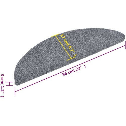 VidaXL Samolepilne preproge za stopnice 10 kosov svetlo sive 56x17x3cm Slike