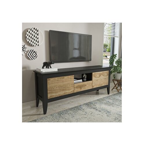 Hanah home tv polica verde modern black oud oak Cene