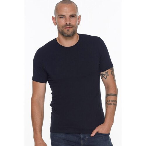 Dewberry T8569 BICYCLE COLLAR MEN&amp;#039;S T-SHIRT-LIGHT NAVY BLUE Slike
