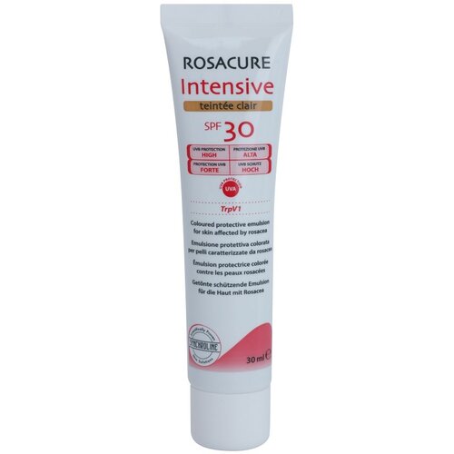 Synchroline Rosacure Intensive tonirana emulzija za občutljivo kožo nagnjeno k rdečici SPF 30 odtenek Clair 30 ml Slike
