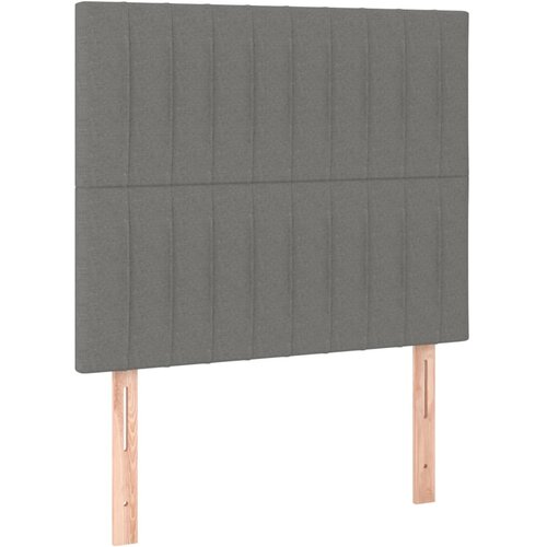 Maison Chic Posteljno vzglavje - Vzglavna omarica 2 kosa temno sivo 90x5x78/88 cm blago, (22076901) Slike