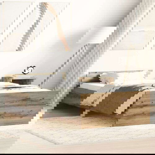 vidaXL Okvir kreveta bez madraca boja hrasta artisan 90x190 cm Cene