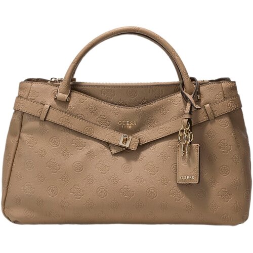 Guess Ročne torbice Ella Logo Lrg Gfriend Satchel Bež Slike