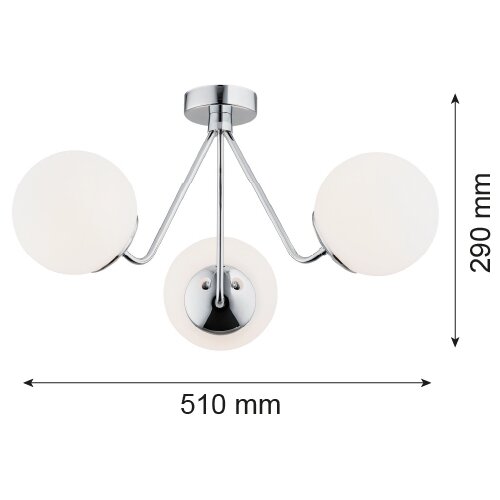  Argon 1477 - Plafonski luster TOMAR 3xE27/15W/230V, sjajni hrom Slike