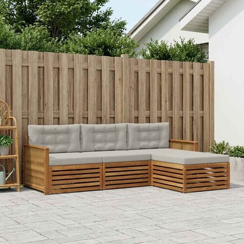  Set vanjskih sofa Prirodna i svjetlosiva 249 x 162,5 x 73 cm Cene