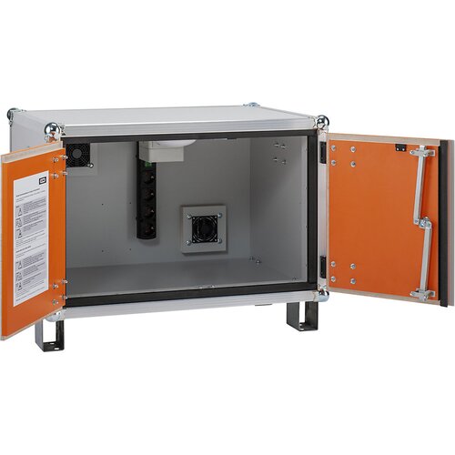 Cemo Varnostna omara za polnjenje akumulatorjev BASIC, z nogami, višina 620 mm, 230 V, oranžne/sive barve Cene