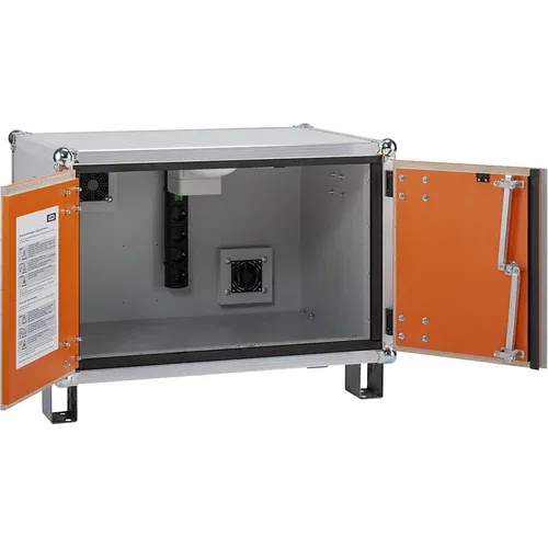 Cemo Varnostna omara za polnjenje akumulatorjev BASIC, z nogami, višina 620 mm, 230 V, oranžne/sive barve